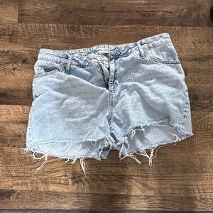Ava & Viv Sky Blue Distressed Jean Shorts